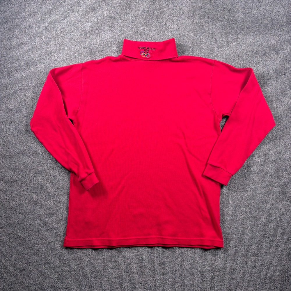 Vintage Squaw Valley Medalist Turtleneck Shirt Mens Large Red USA‎ Olympic 1960